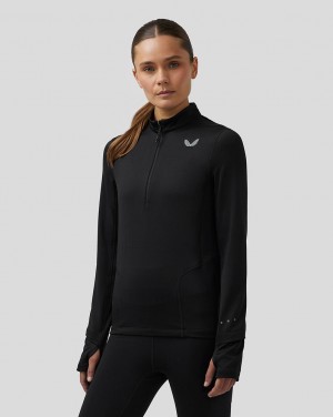 Castore Active Long Sleeve Half Zip Midlayer Top Negros | HOQC-21739