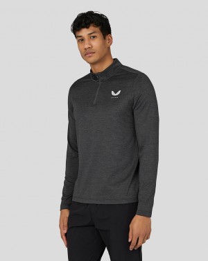 Castore Active Long Sleeve Marl Quarter Zip Gunmetal | VFMI-07234