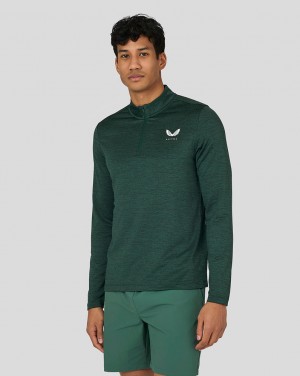 Castore Active Marl Quarter Zip Verdes | FXQY-07324