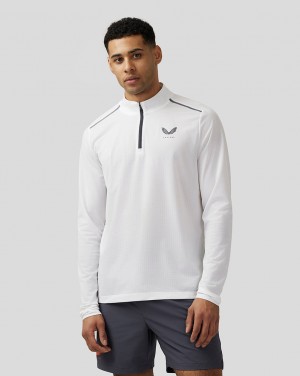 Castore Apex Aeromesh Quarter Zip Blancos | CRFK-97482