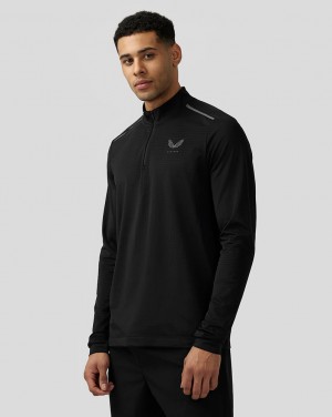 Castore Apex Aeromesh Quarter Zip Negros | DENG-64381