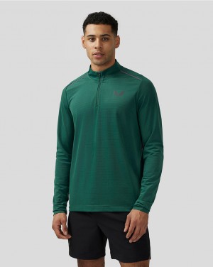 Castore Apex Aeromesh Quarter Zip Verdes | KLYP-59706
