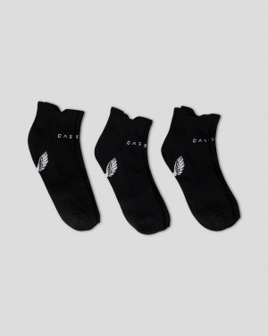 Castore Cushioned Ankle Socks 3 Pack Negros | BJSU-80564