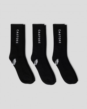 Castore Cushioned Crew Socks 3 Pack Negros | CHKY-15486