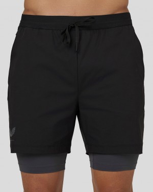 Castore Flow 2-in-1 Shorts Negros | ARHX-71980