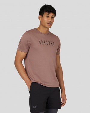 Castore Flow Short Sleeve Graphic T-Shirt Peach Clay | YCWD-27614
