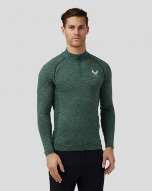 Castore Golf Body Mapped Seamless Quarter Zip Top Grises | XPHI-72140