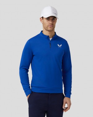 Castore Golf Club Classic Quarter Zip Top Azul Rey Azules | MVZY-57893