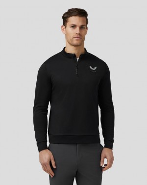 Castore Golf Club Classic Quarter Zip Top Negros | TPCQ-31846