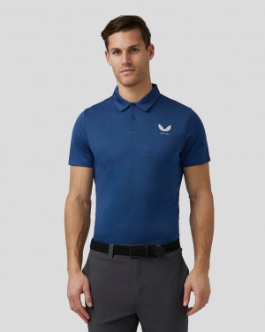 Castore Golf Engineered Knit Polo Azul Marino | DPIT-86925