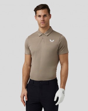 Castore Golf Engineered Knit Polo Clay | KDMB-19658