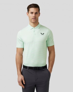 Castore Golf Yarn Dye Stripe Polo Lime | ASIK-81406
