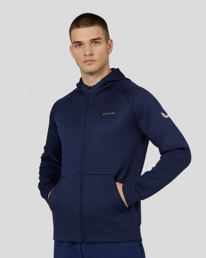 Castore Long Sleeve Aeroscuba Zip-Through Hoodie Azul Marino | VOKY-20153