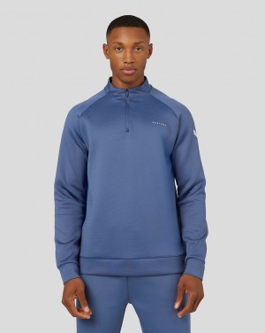 Castore Scuba Program Long Sleeve Aeroscuba 1/4 Zip Funnel Top Azules | QAOX-15723