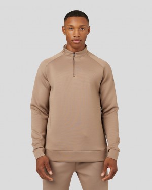 Castore Scuba Program Long Sleeve Aeroscuba 1/4 Zip Funnel Top Mushroom | SRFP-73256