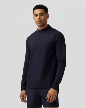 Castore Zone Ventilation Quarter Zip Azul Marino | RGDP-60751